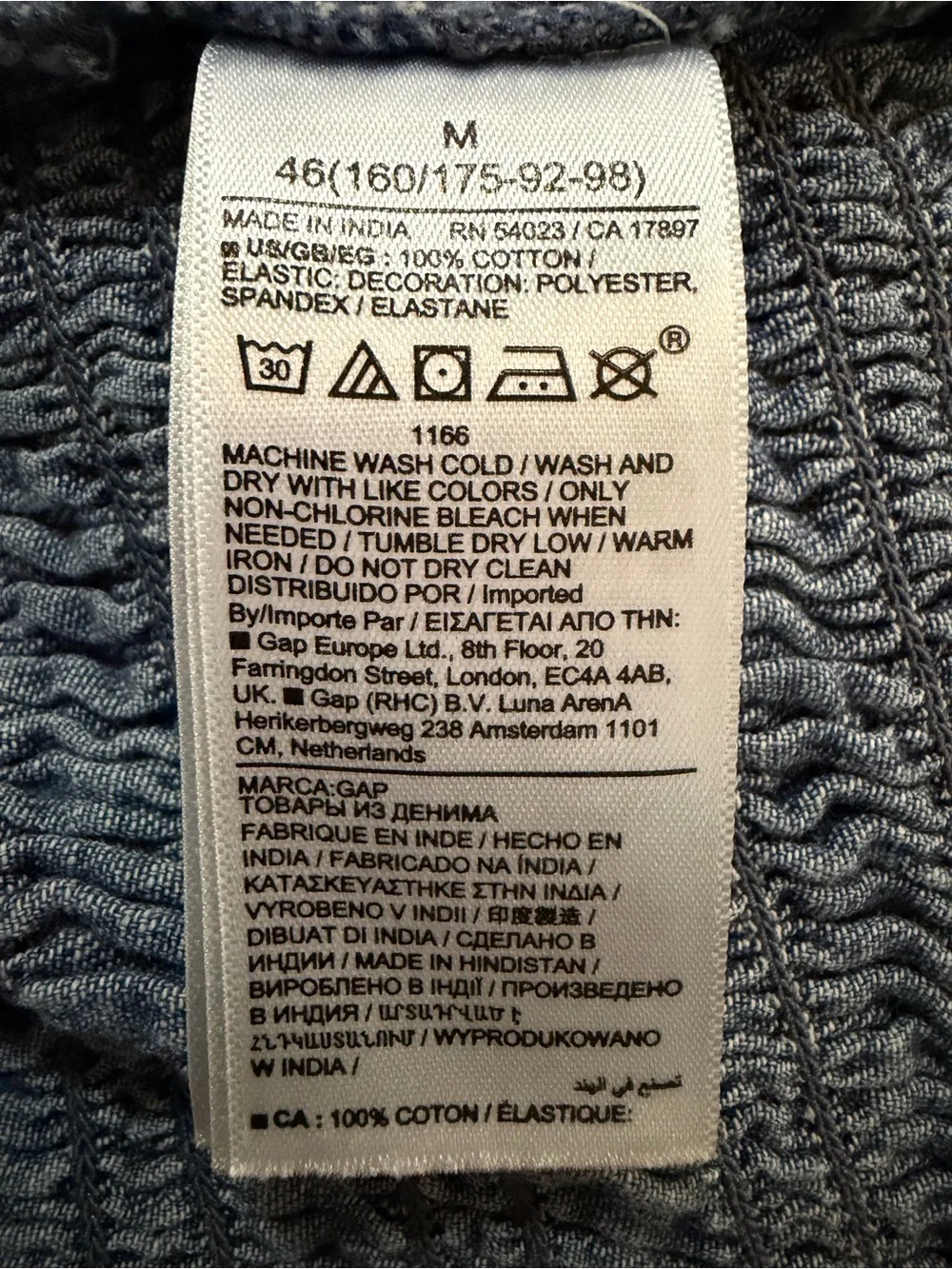 GAP Smocked Puff Sleeve Chambray Crop Top Medium Cottagecore - Picture 6 of 6